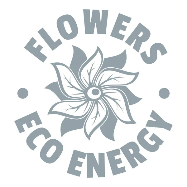 Logotipo da flor Eco, estilo cinza simples —  Vetores de Stock