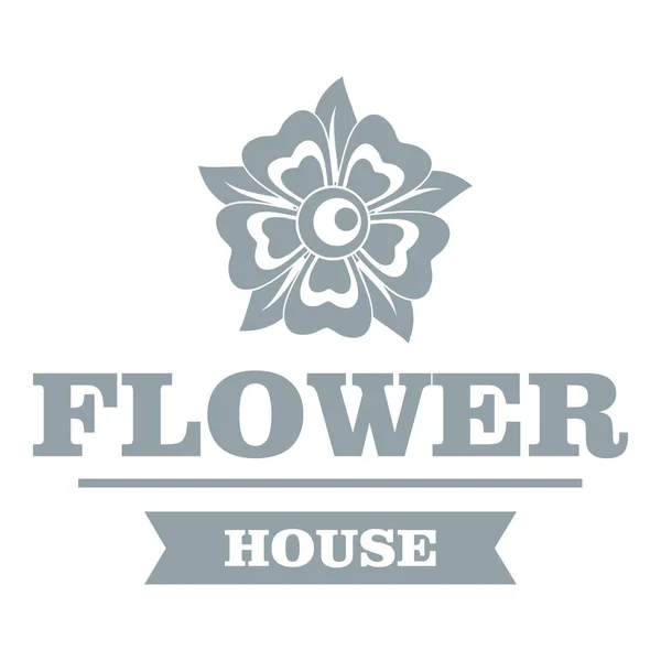 Flower decoration logo, simple gray style