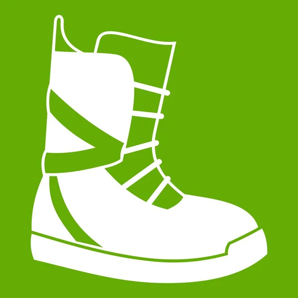 Boot untuk ikon hijau snowboarding - Stok Vektor
