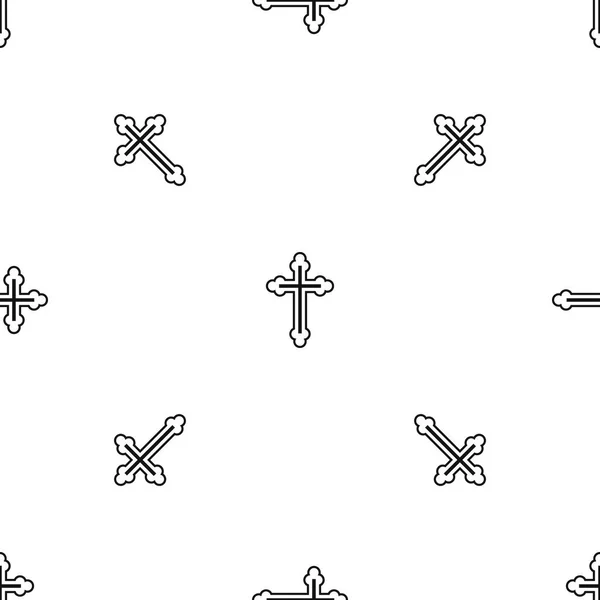 Crucifix pattern seamless black — Stock Vector
