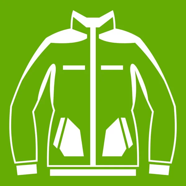 Hombres chaqueta de invierno icono verde — Vector de stock