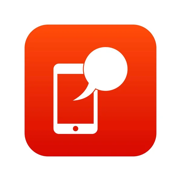 Bulle vocale sur l'icône du téléphone numérique rouge — Image vectorielle