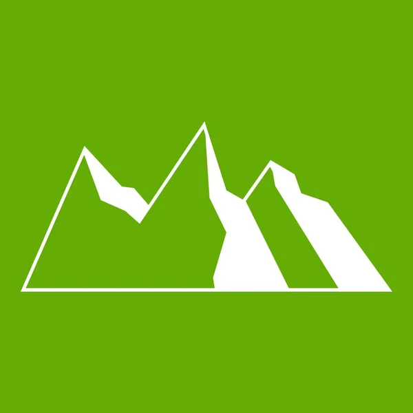 Montagne icona verde — Vettoriale Stock