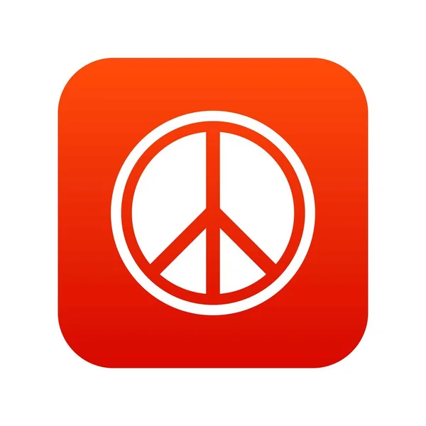 Sign hippie peace icon digital red — Stock Vector