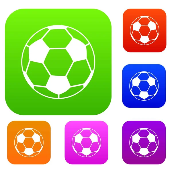 Soccer ball set color collection — Stock Vector