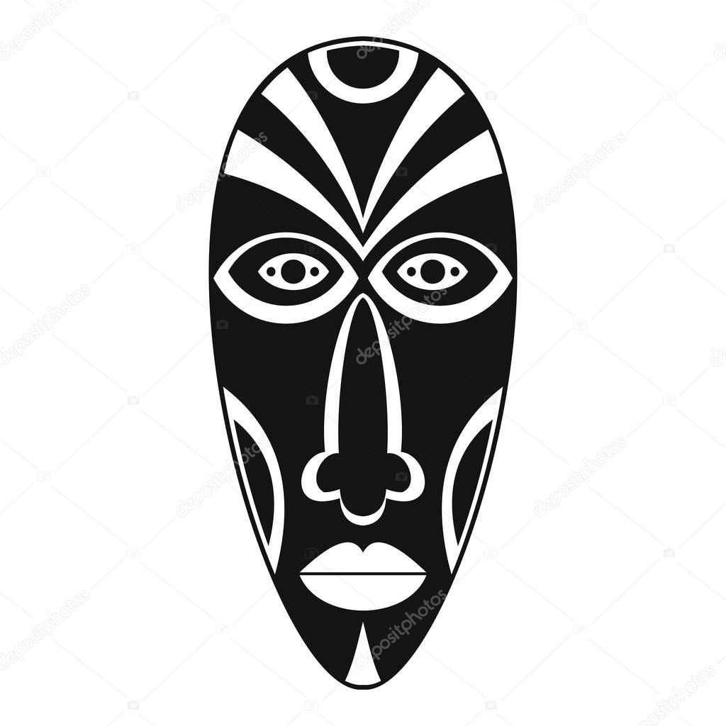 African mask icon, simple style