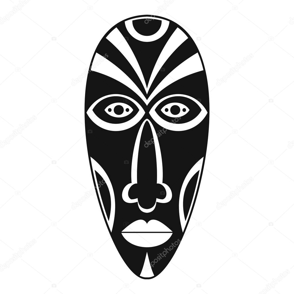 African mask icon. Simple illustration of african mask vector icon for web