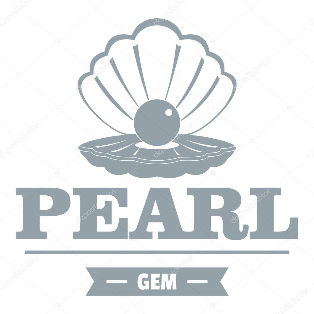 Pearl gem logo, simple gray style