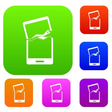 Kırık telefon renk koleksiyonu ayarla