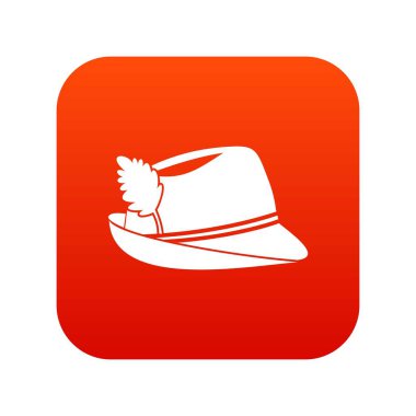 İrlandalı şapka simgesi dijital kırmızı