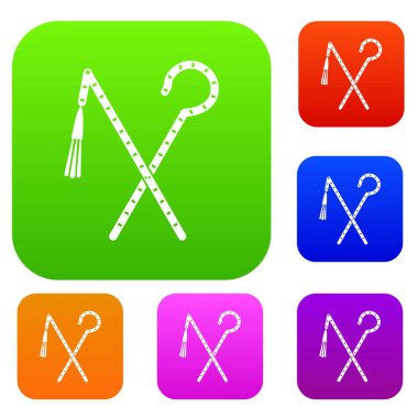 Çubuk ve kırbaç Firavun renk koleksiyonu ayarla