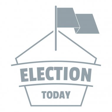 Election today logo, simple gray style clipart