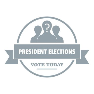 President election logo, simple gray style clipart