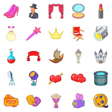 Oyuncu oyun Icons set, karikatür tarzı