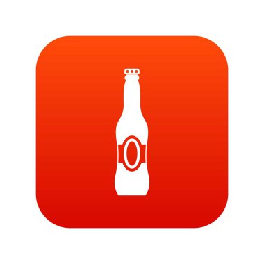Şişe bira simgesi dijital kırmızı