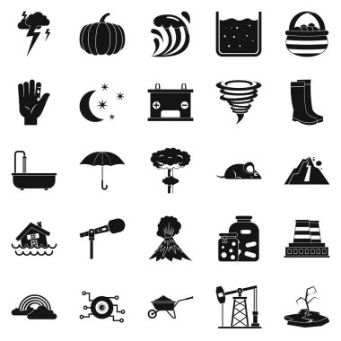 Fırtına Icons set, basit tarzı