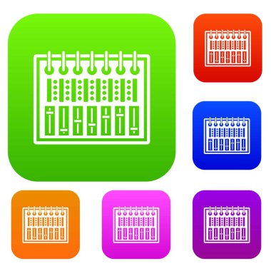 Müzik ekolayzer konsol renk koleksiyonu ayarla