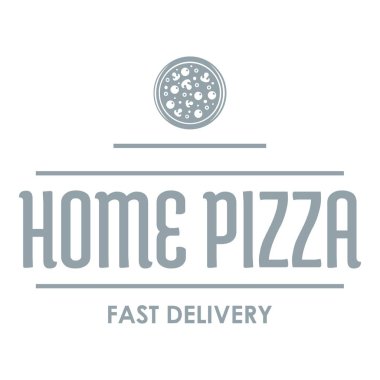 Pizza teslim logosu, basit gri tarzı