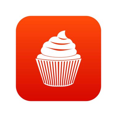 Cupcake simgesi dijital kırmızı