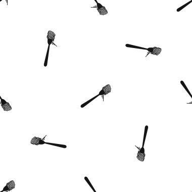 Spagetti çatalı desen sorunsuz siyah