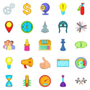 Geçici zorluk Icons set, karikatür tarzı