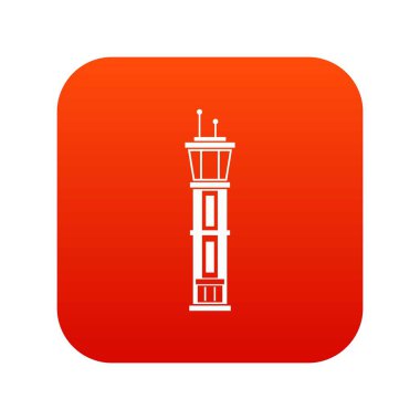 Havaalanı kontrol kulesi simgesi dijital kırmızı