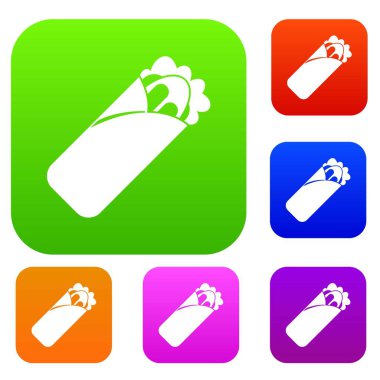 Shawarma sandviç renk koleksiyonu ayarla