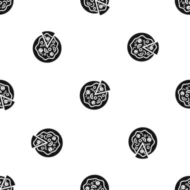 Pizza yemek desen sorunsuz siyah