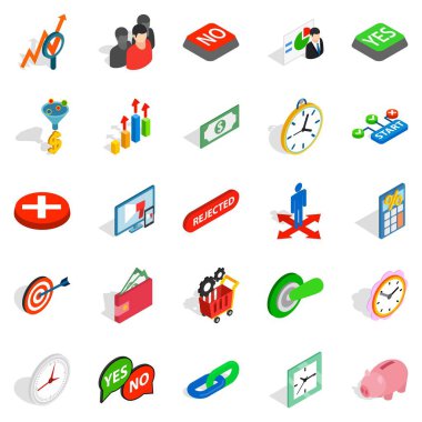 Geçici takım Icons set, izometrik stili