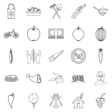 Kültivatör Icons set, anahat stili