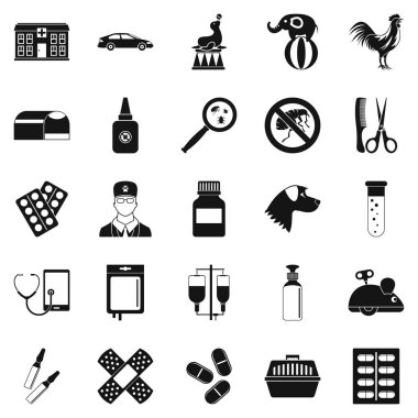 Veteriner Icons set, basit tarzı