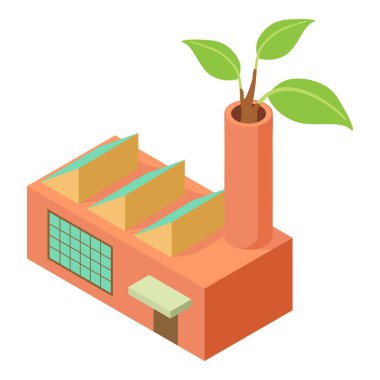 Fabrika simgesi, izometrik stili