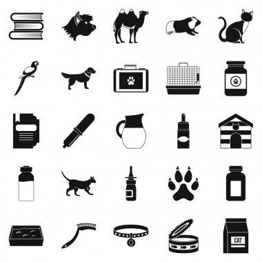 Veteriner Icons set, basit tarzı