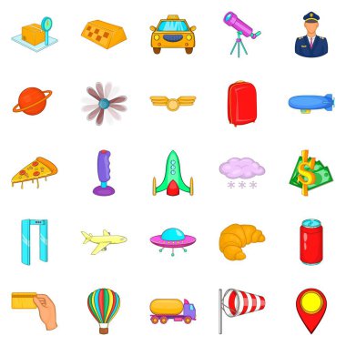 Hava yolculuğu simgeler kümesi, karikatür tarzı
