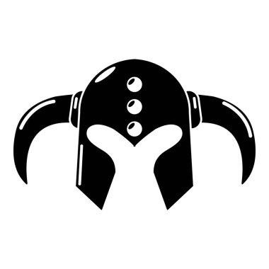 Viking kask klasik simge, basit siyah stil