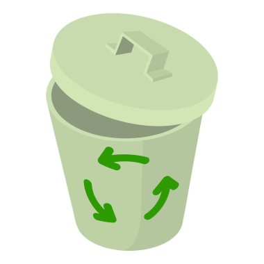 Çöp kutusu simgesi, izometrik biçim