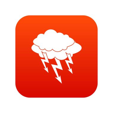 Yıldırım cıvata simgesi dijital kırmızı