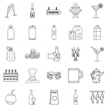 Alkol Icons set, anahat stili