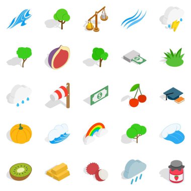 Hayati Icons set, izometrik stili