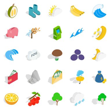 Ömür boyu Icons set, izometrik stili