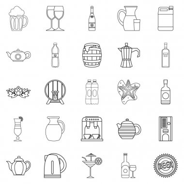 Akan kase Icons set, anahat stili