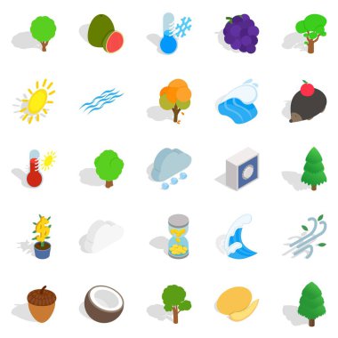 Acil Icons set, izometrik stili