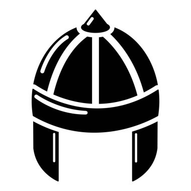 Şövalye kask koruma simgesi, basit siyah stil