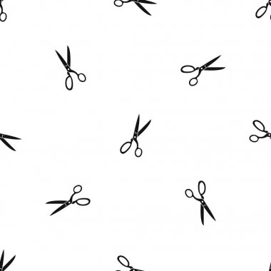 Dikiş makas sorunsuz siyah desen