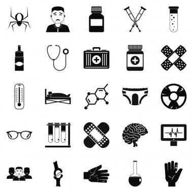 Ambulans araba Icons set, basit tarzı
