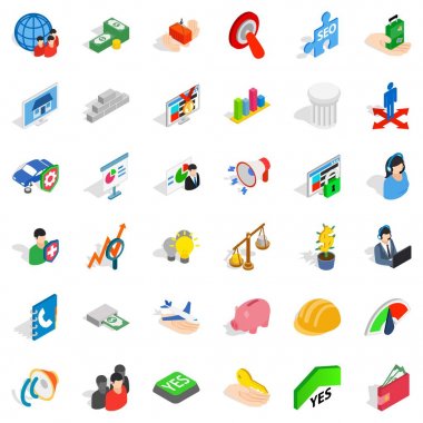 Konuşan Icons set, izometrik stili