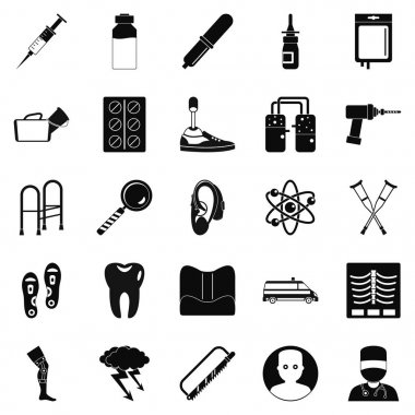 Alan ambulans Icons set, basit tarzı