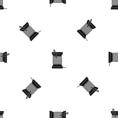 İğne ve iplik sorunsuz siyah desen