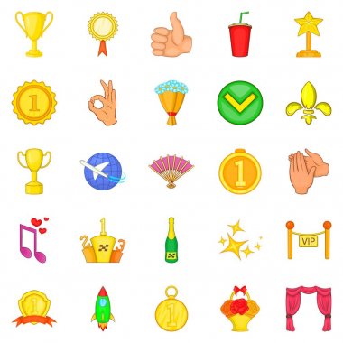Sevgili ödül Icons set, karikatür tarzı