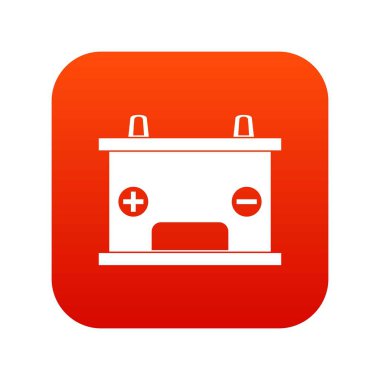 Elektrik Akü Pil simgesi dijital kırmızı